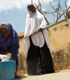 Women wash at a borehole installed with Water and Development Alliance (WADA) support of the WOFAN project. Photo credit: WADA/Nigeria