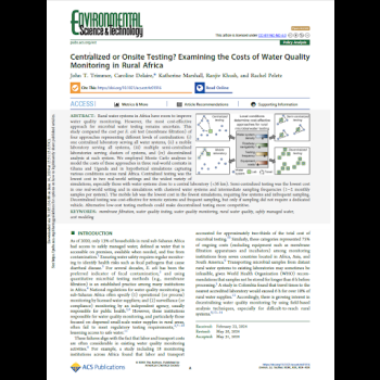 Centralized or Onsite Testing? Examining the Costs of Water Quality Monitoring in Rural Africa