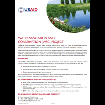 Water, Sanitation, and Conservation (WSC) Project Fact Sheet