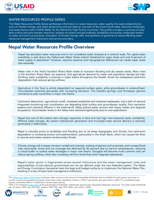 importance of water resources in nepal essay