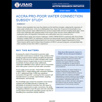 Accra Pro-Poor Water Connection Subsidy Study