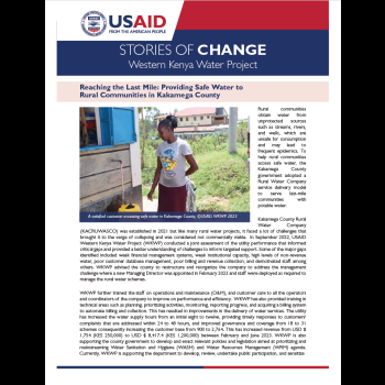Stories of Change: Experiences from the USAID Western Kenya Water Project