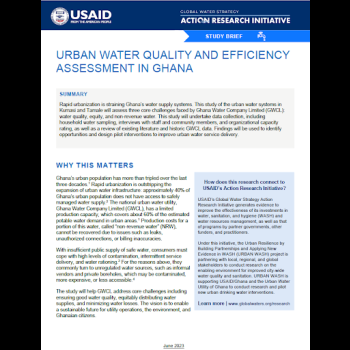 Urban Water Quality and Efficiency Assessment in Ghana