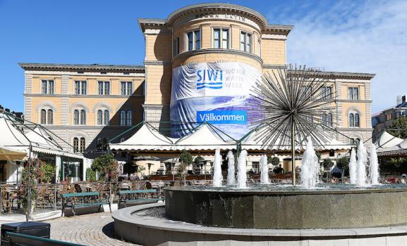 Outside the Stockholm City Convention Centre during World Water Week 2017. Photo credit: Stockholm International Water Institute (SIWI) 