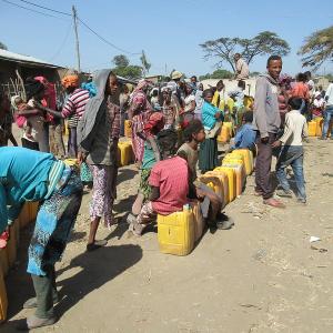 A Queue for Water in Ethiopia. Photo Credit: Annette Fay