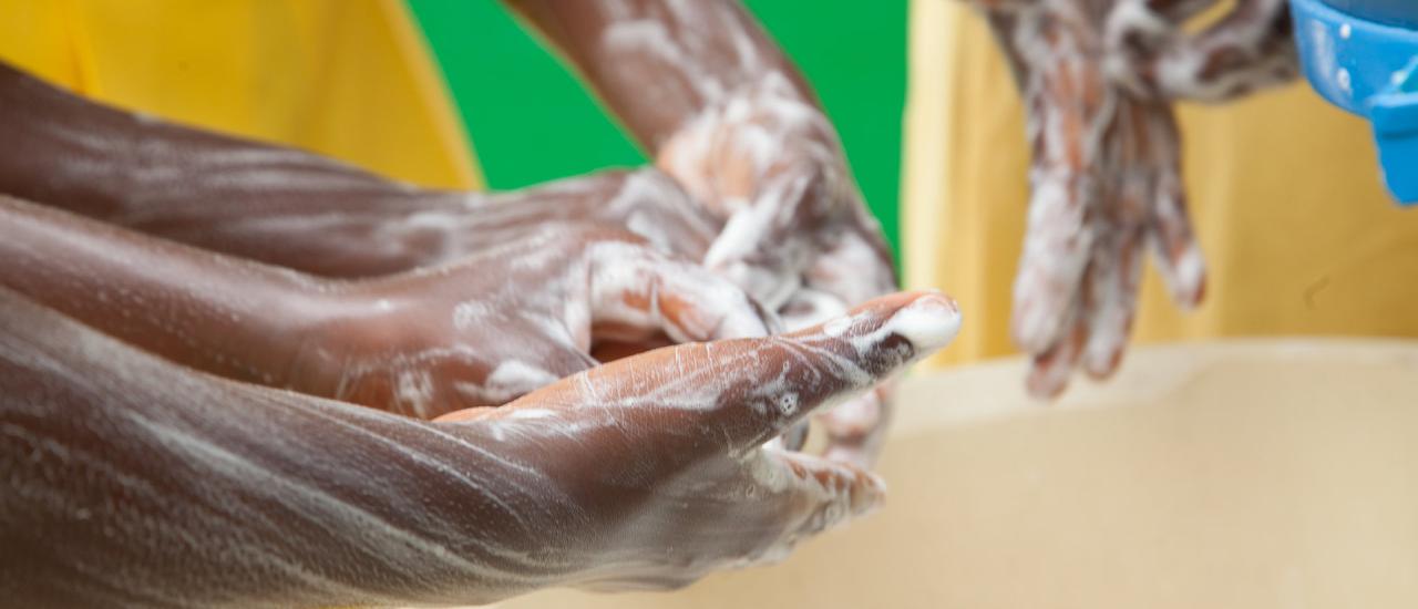 Regular handwashing with soap is a key behavior for reducing infection and transmission risk for COVID-19. Photo credit: Water and Development Alliance