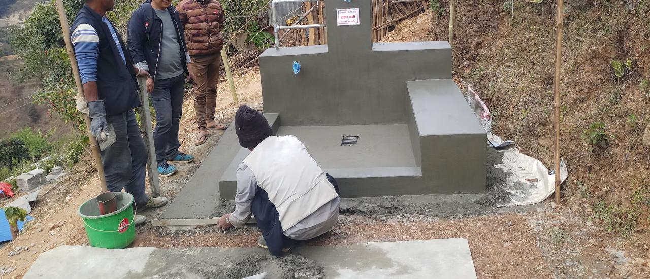 Local communities participate in construction of a USAID–supported public tap in Indrawati Rural Municipaltiy-7, Sindhupalchowk District. Photo credit: USAID/Nepal