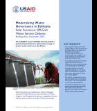 Modernizing Water Governance in Ethiopia: Solar Success in Off-Grid Water Service Delivery