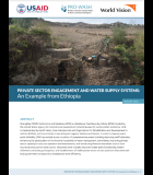 Private Sector Engagement And Water Supply Systems: An Example From Ethiopia